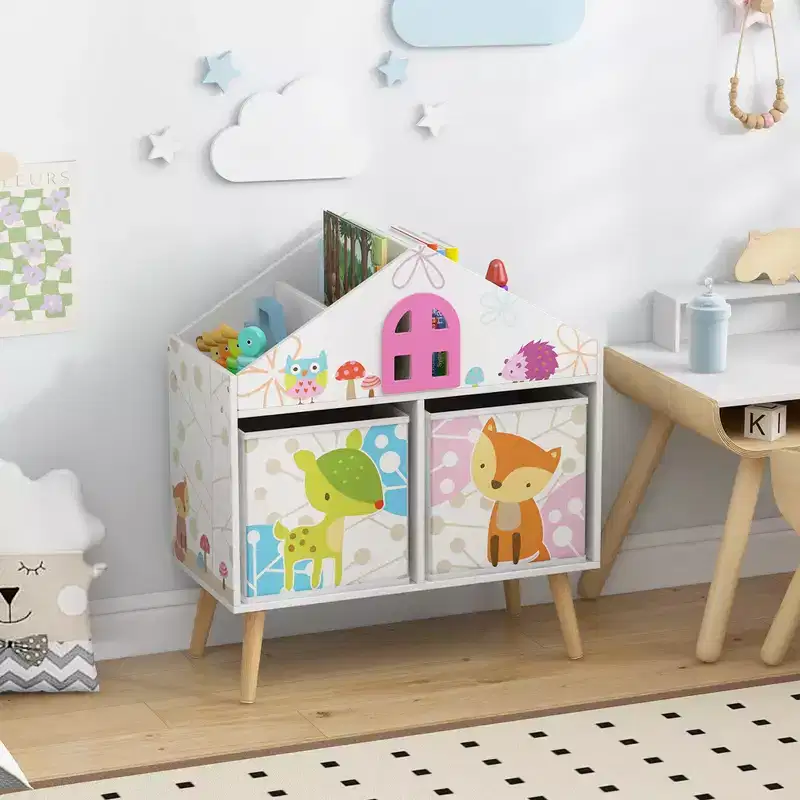 Kids Dollhouse Bookshelf Toddler Book & Toy Storage Display Organizer Ideal Gift