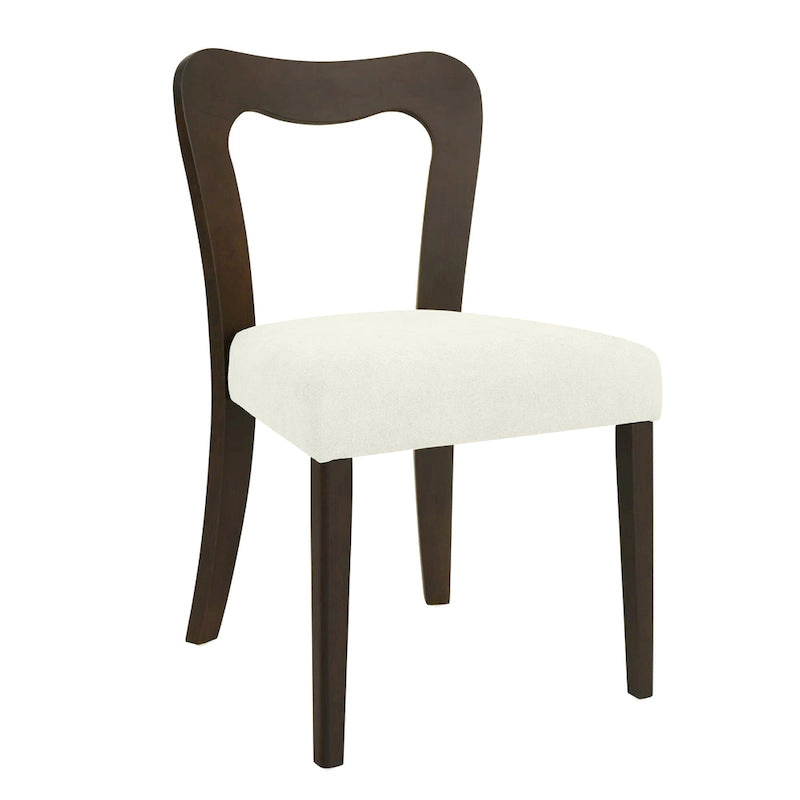 Modern Upholstered Dining Chair Set of 2 with Open-Back Design