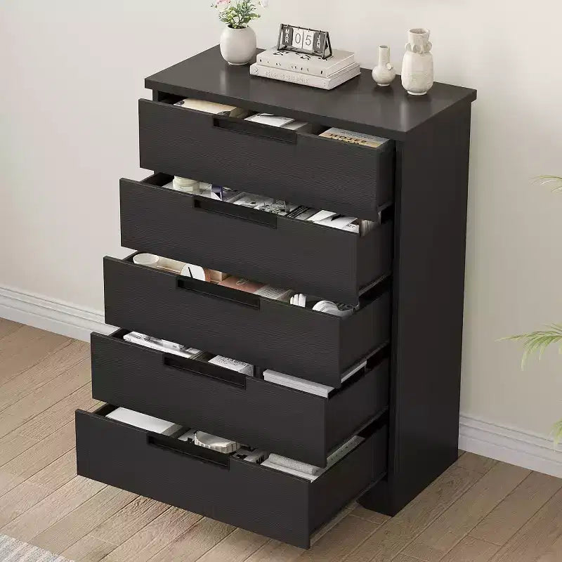 5-Drawer Wooden Dresser, Chest of Drawers for Bedroom & Living Room
