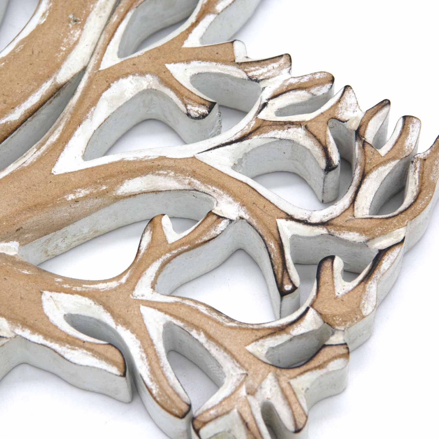 Tree of Life Cross Plaque with Whitewash Finish