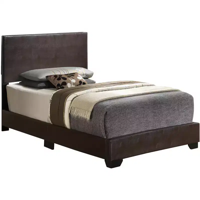 Passion Furniture Aaron Upholstered Twin Panel Bed