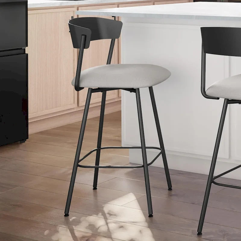 Metal Swivel Stool with Upholstered Seat | Counter & Bar Height