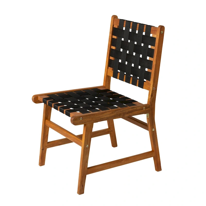 Sava Indoor-Outdoor Armless Dining Side Chair, Black