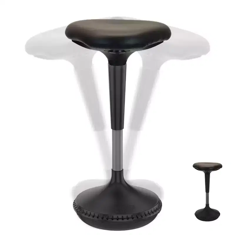 Wobble Standing Desk Office Chair Black Vinyl - Uncaged Ergonomics