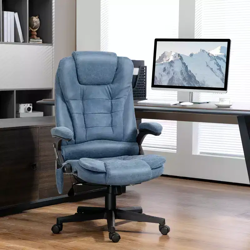 HOMCOM High-Back Massage Office Chair, Heated Reclining Computer Chair with Remote