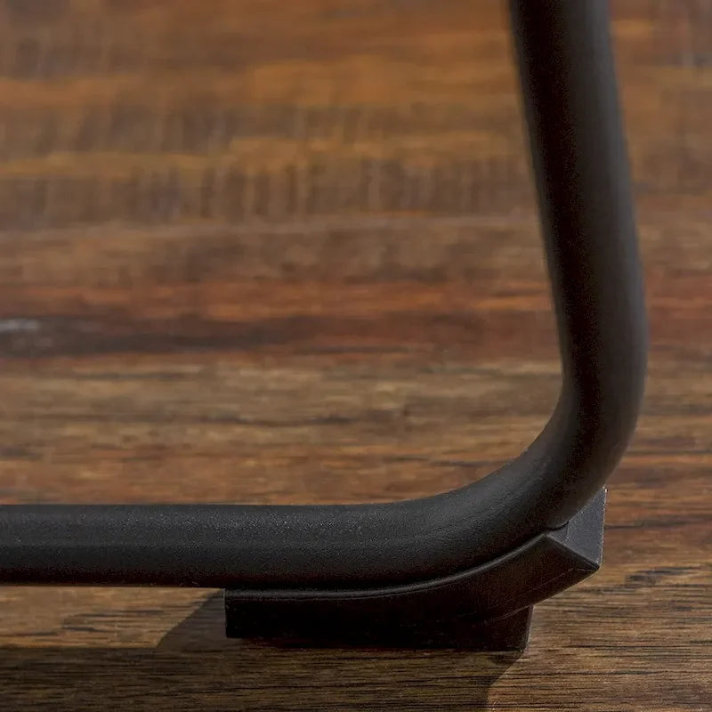 Faux Leather Counter Height Bar Stool with Iron Frame, 30 Inch