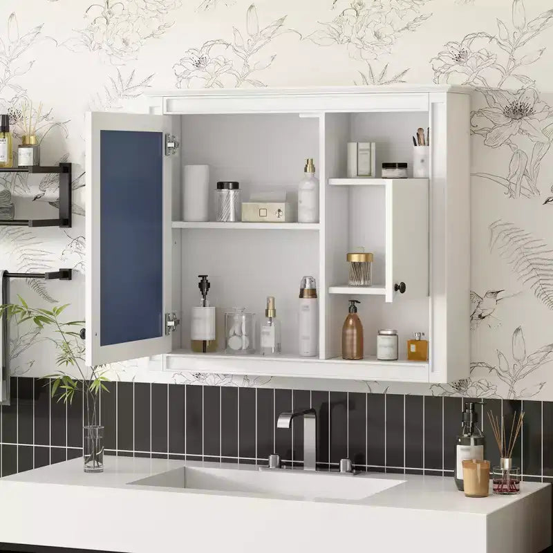 GDFStudio Tanner 32'' Wall Mounted Bathroom Medicine Cabinet with Mirror and 3 Shelves