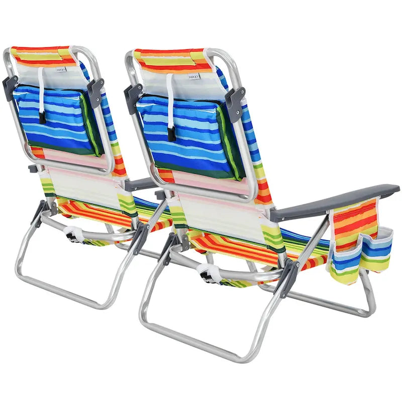 Folding Beach Backpack Chair Reclining Camping Chair with Pillow