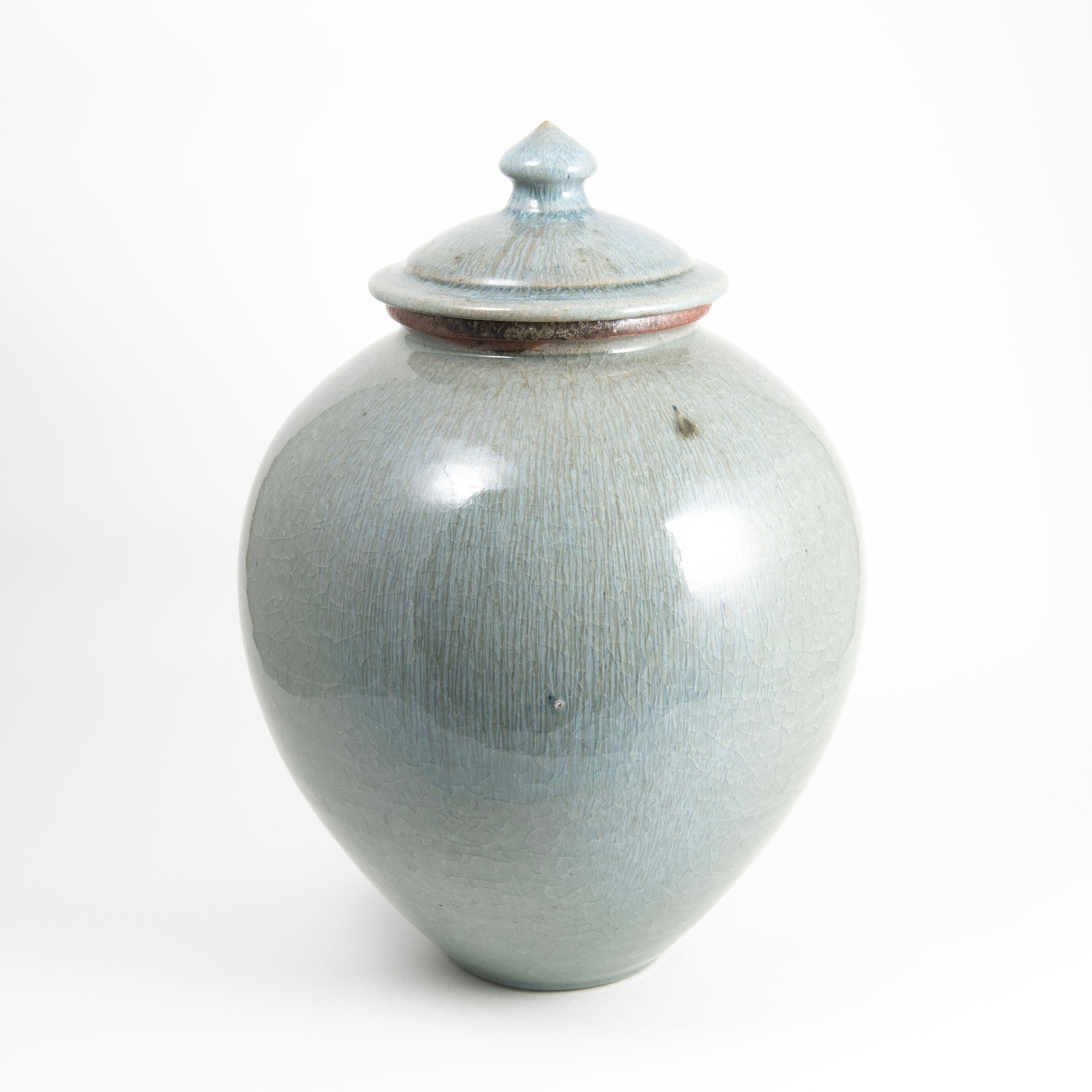 Celadon Large Round Lidded Jar