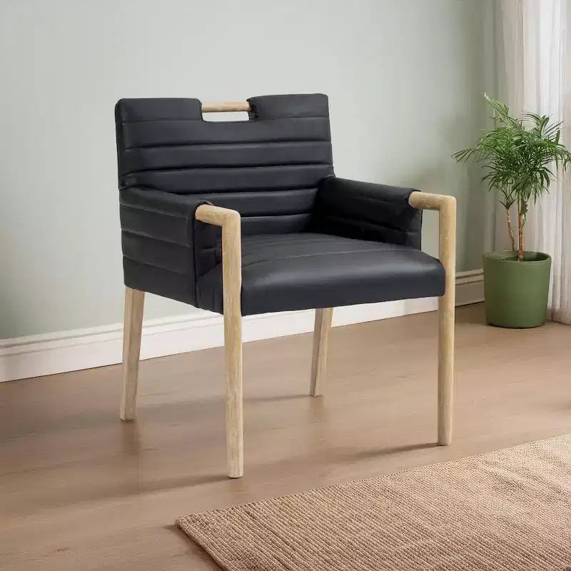 Vegan Leather Dining Arm Chair