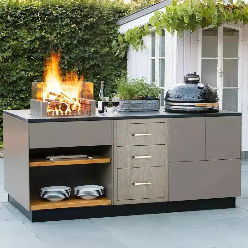 COZONY Heavy Duty Stainless Steel Triple Drawers, Flush Mount Outdoor Kitchen Organizer for BBQ Island & Patio