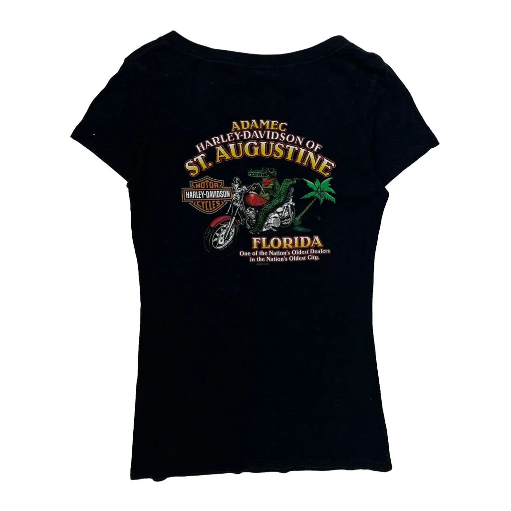 St. Augustine Florida Graphic T-Shirt Women Small Black Cotton