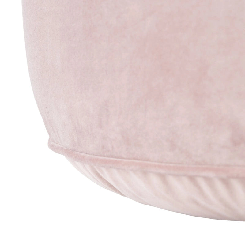 Round Velvet Pouf Ottoman �� Plush Seating Accent