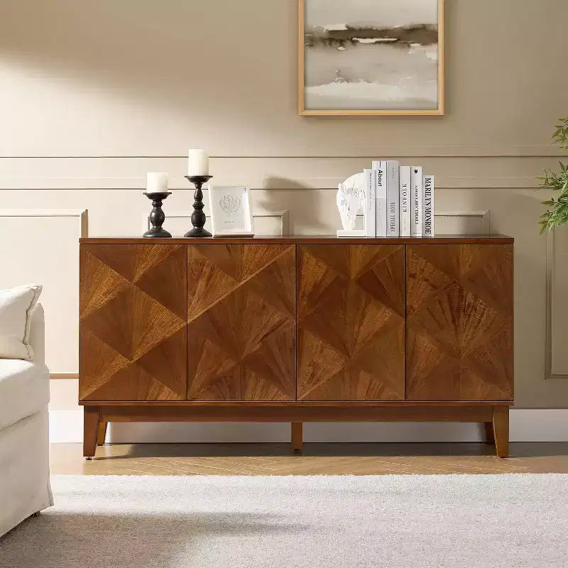 Obdulia 60 Wide Sideboard with Adjustable Shelves|ARTFUL LIVING DESIGNS-WALNUT