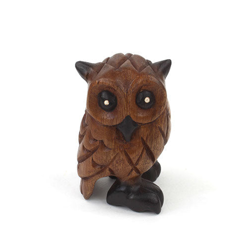 Small Carved Rain Tree Owl