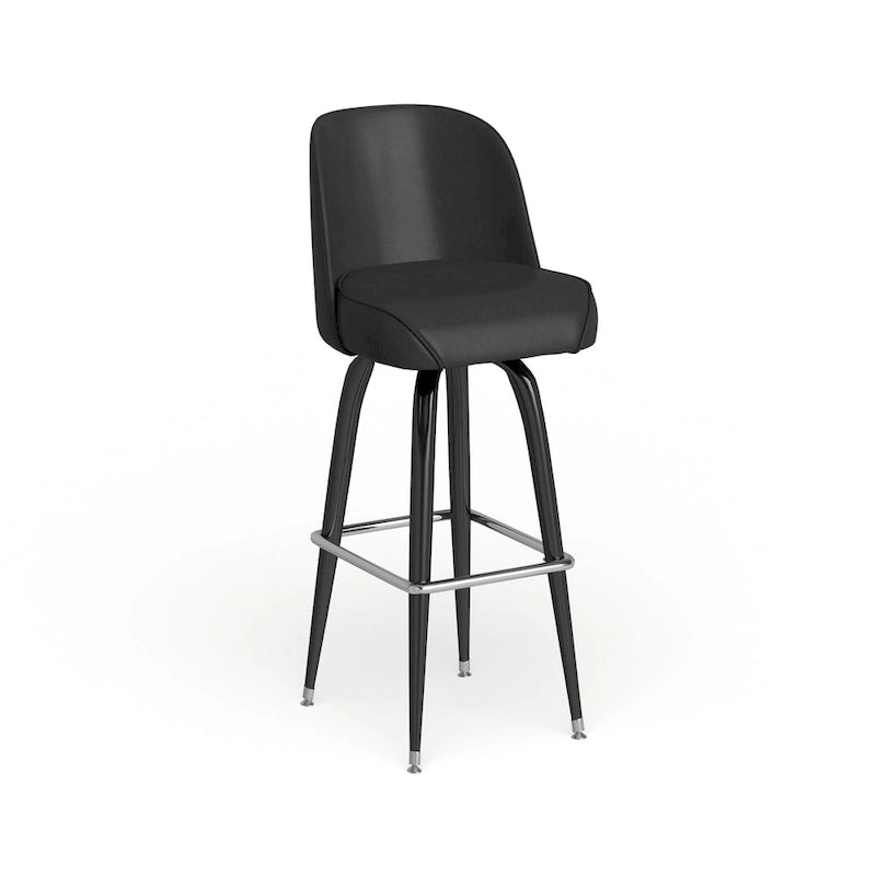 2-Pack Metal Barstools with Swivel Vinyl Bucket Seat & Footrest
