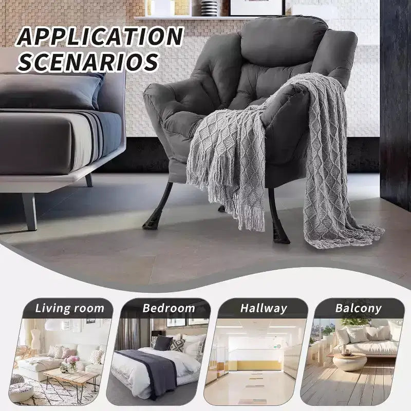 Modern Lounge Chair - Slim Profile Armchair for Small Spaces