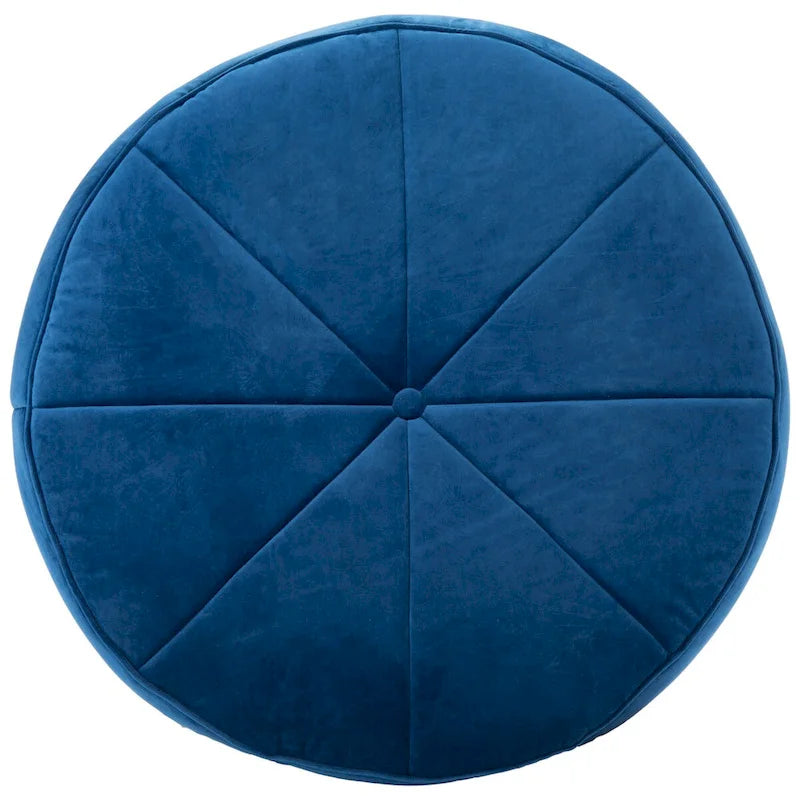 Round Velvet Pouf Ottoman �� Plush Seating Accent