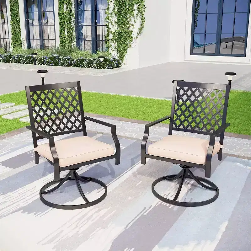 5pc Dining Set with 37" Table & 4 Swivel Arm Chairs - Captiva Designs