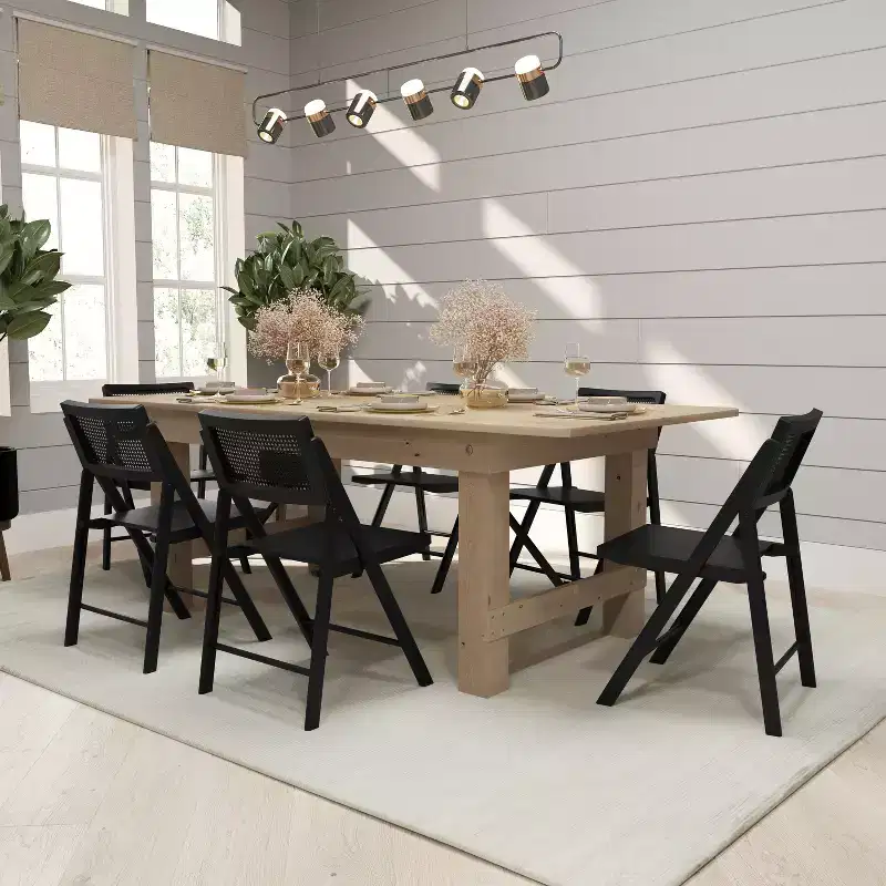Merrick Lane Set of 2 Cane Rattan Folding Chairs