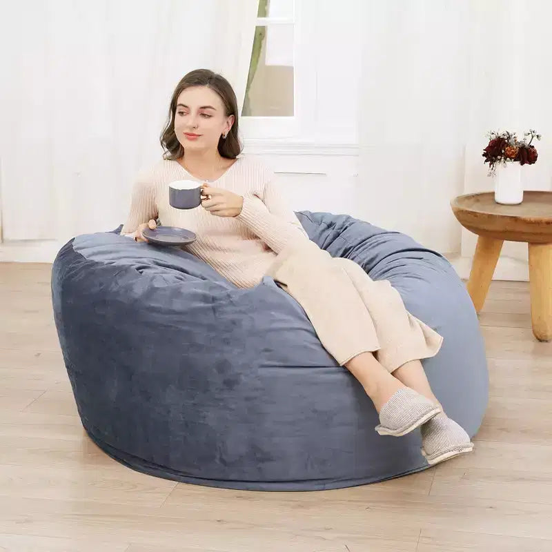 4 Ft Large Bean Bag Chair for Adults & Teens - Shredded Foam Fill, Soft Velvet Fabric