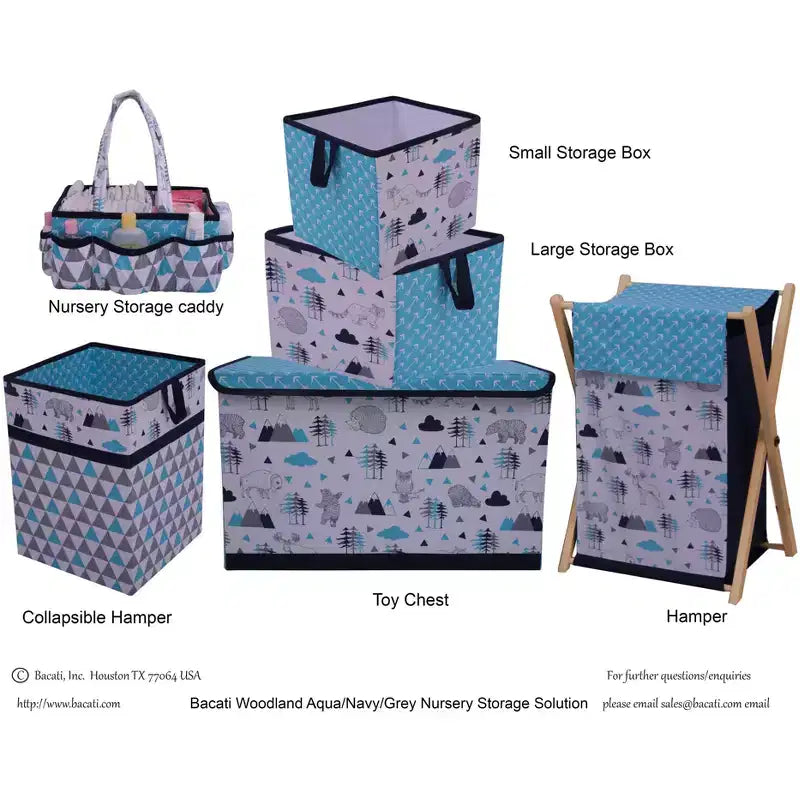 Boys Collapsible Laundry Hamper – Woodlands Print