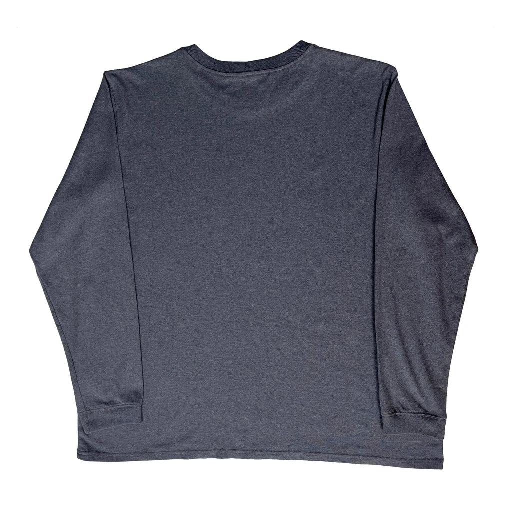 Long Sleeve T-Shirt Women Grey Cotton Crew Neck 2XL