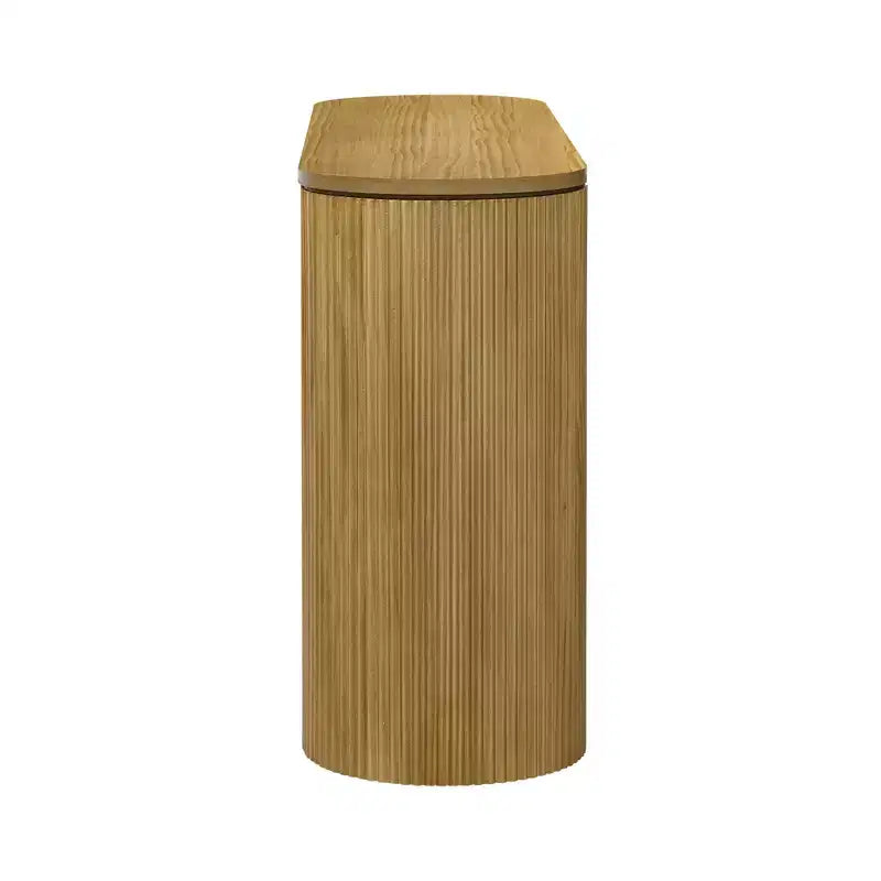 Modern Entryway Console Table with Curved Legs, Vertical Stripe Design, Narrow Table for Living Room