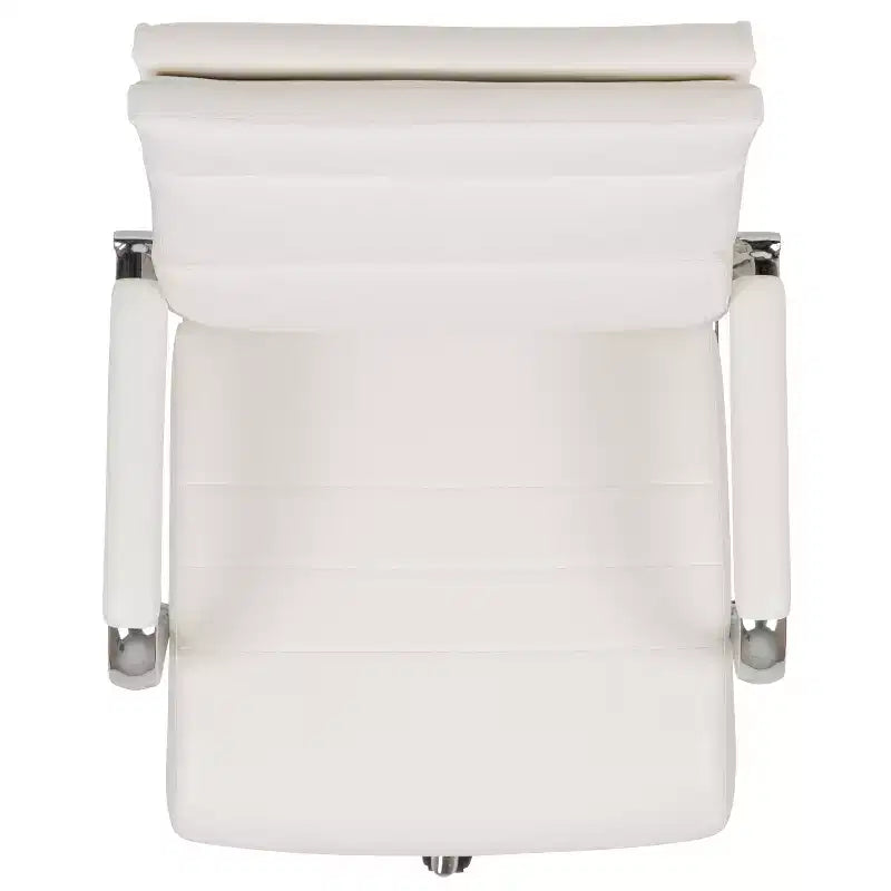 High Panel-Back Ergonomic Executive Office Chair with Padded Metal Arms, 360�� Swivel