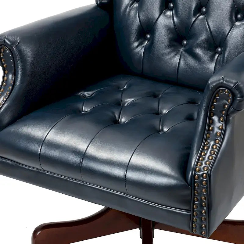 Modern swivel executive chair with tufted backrest