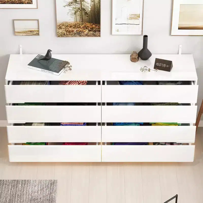 8 Drawer Dresser with Underlight - High Gloss Modern Chest of Drawers