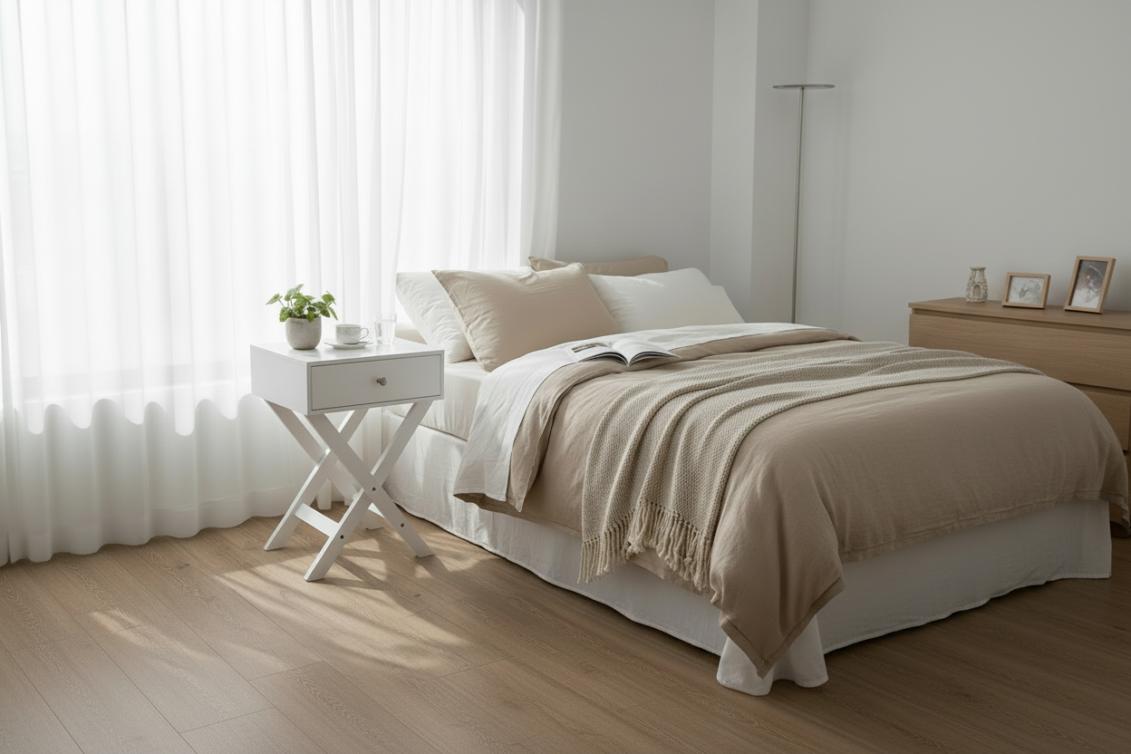 Modern X-Frame Side Table & Nightstand with Drawer