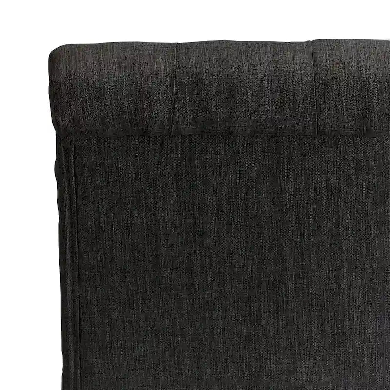 Linen Button Tufted Dining Chair with Grey Finish Legs