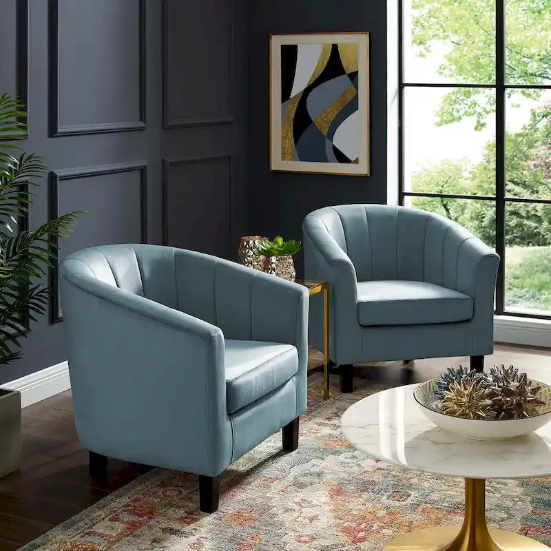 Channel Tufted Velvet Armchair