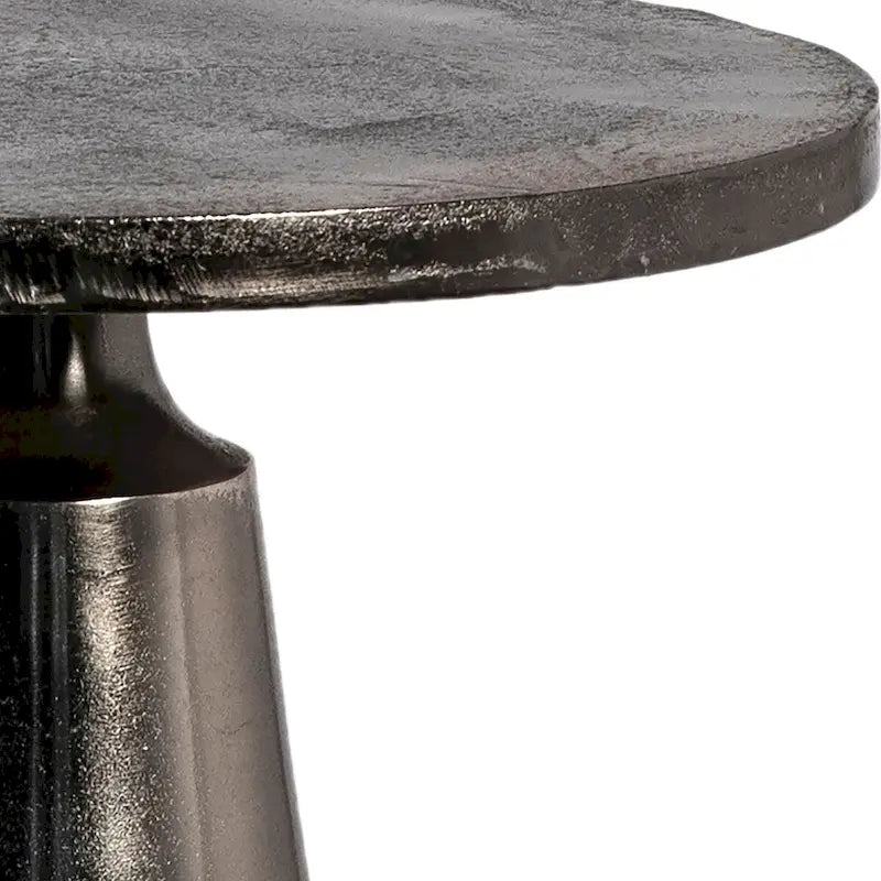 20 Round Aluminum Black Nickel Pedestal Side Table