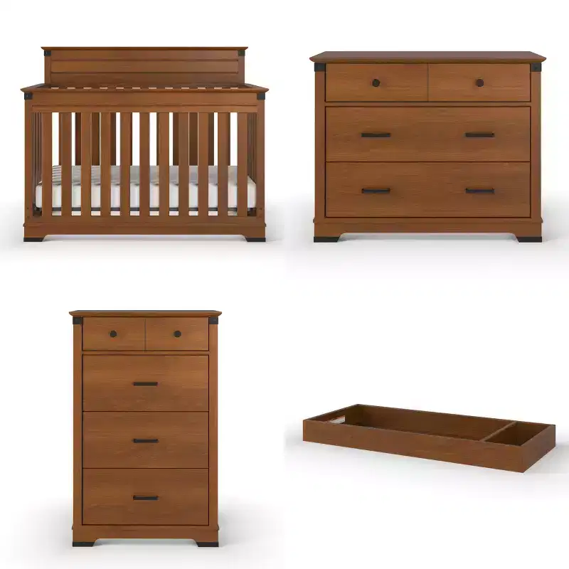 Child Craft Redmond Full Panel Crib, Changing Table Dresser & Chest 4 Piece Nursery Set