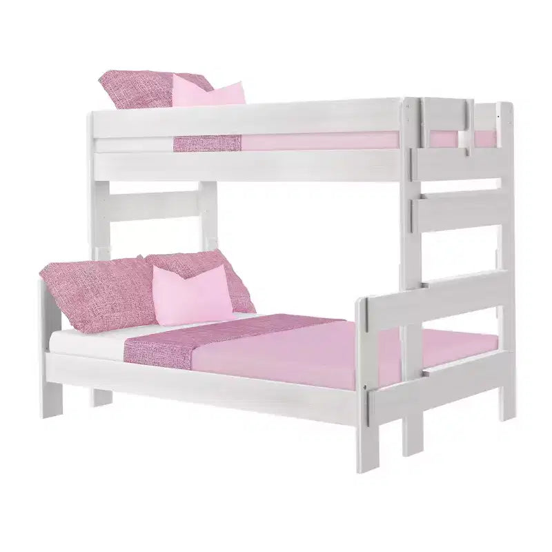 Twin over Full Bunk Bed, Modern Farmhouse Solid Wood for Kids