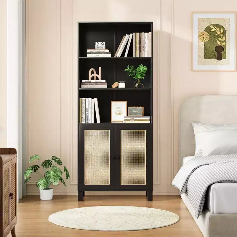 Minimalist Sideboard Buffet Cabinet with 2 Doors and 5 Shelves, Storage Cabinet for Living Room, Entryway, Hallway