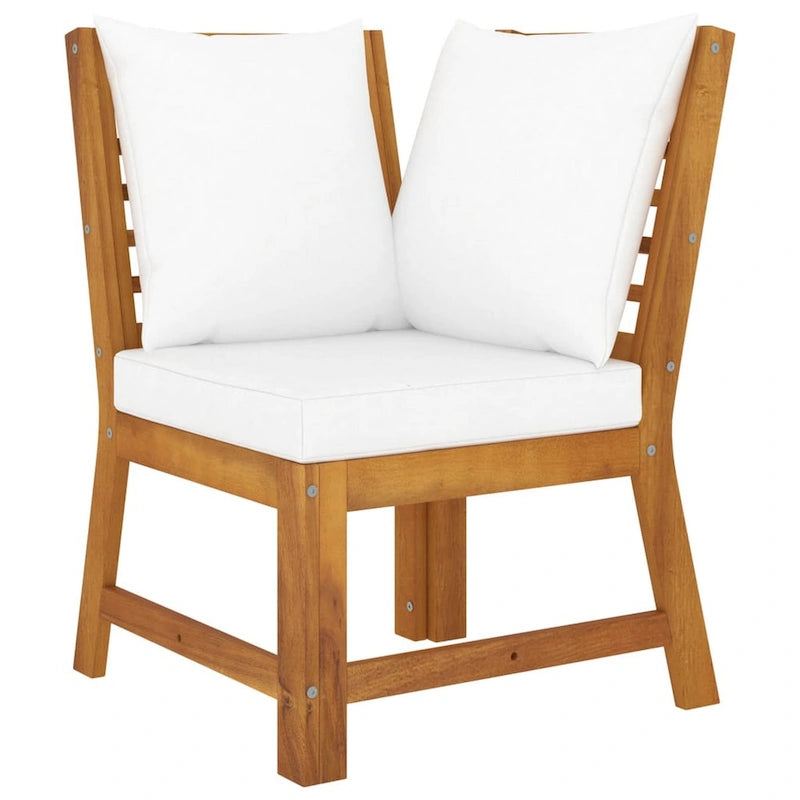Roma 3pc Modular Outdoor Sofa and Table Set, Solid Acacia Wood, White