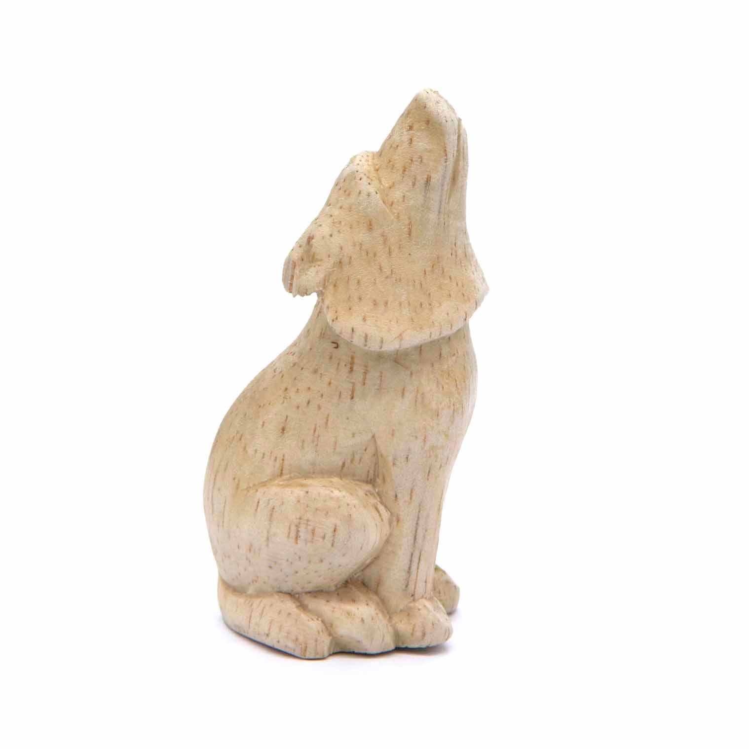 Mini Howling Wolf Carving