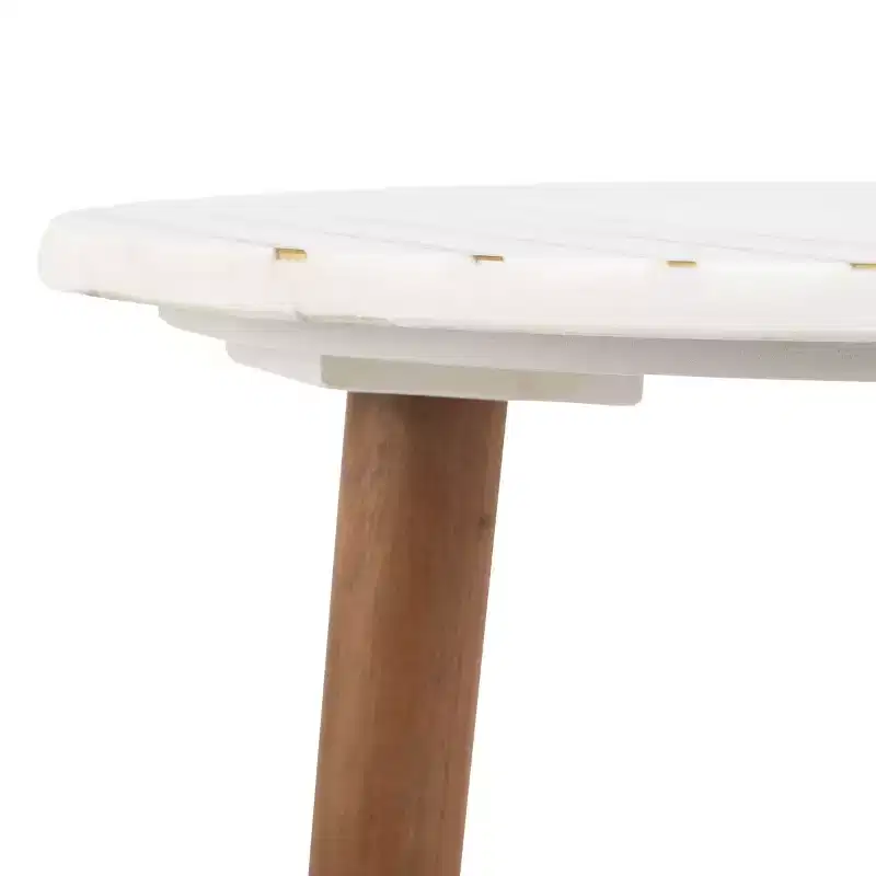 Valerie Marble Accent Table - ACC7202 - White/Brass - Safavieh