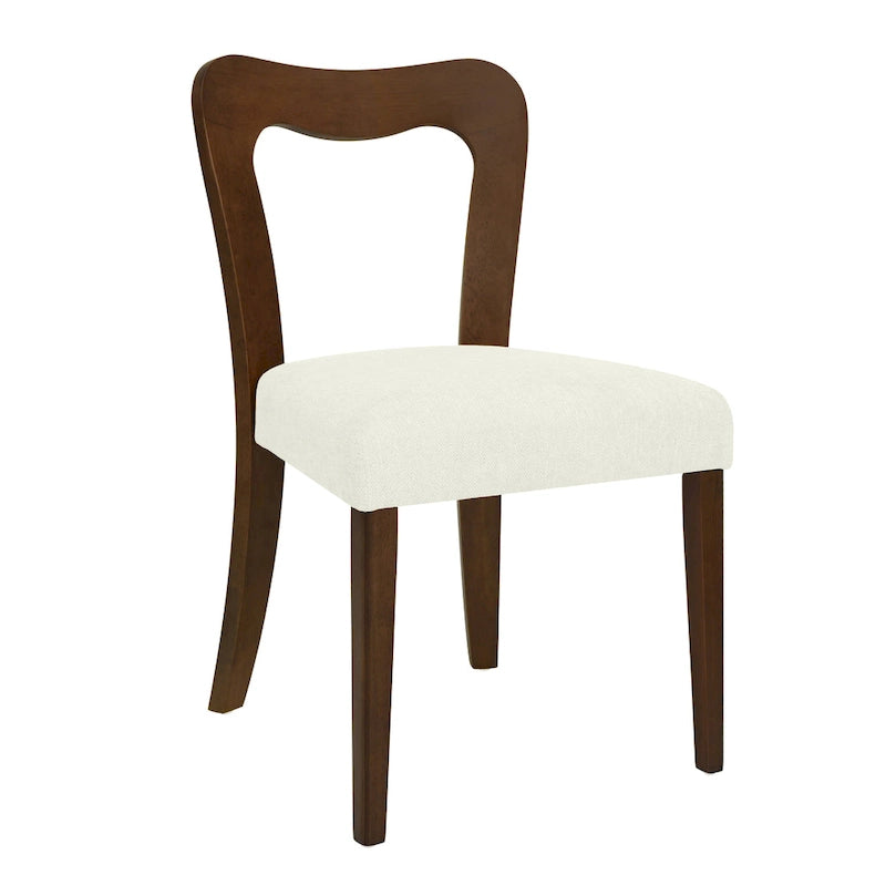 Modern Upholstered Dining Chair Set of 2 with Open-Back Design