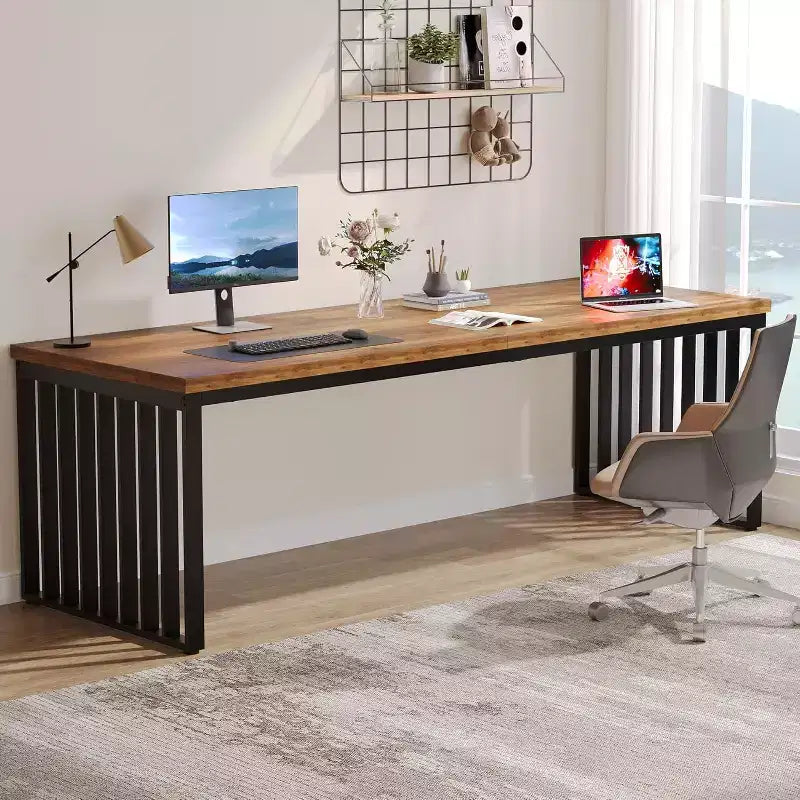 Lantine 78.74 Extra Long Computer Desk 2 Person Desk for Home Office