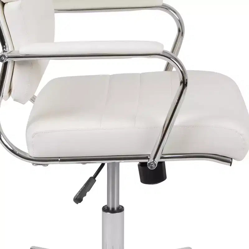 High Panel-Back Ergonomic Executive Office Chair with Padded Metal Arms, 360�� Swivel