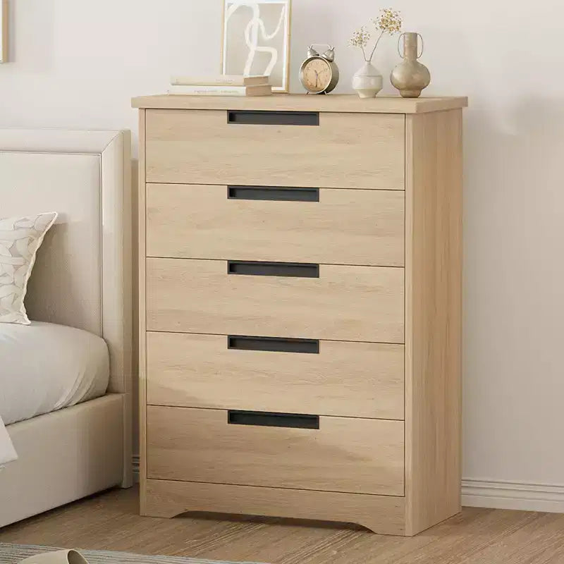5-Drawer Wooden Dresser, Chest of Drawers for Bedroom & Living Room