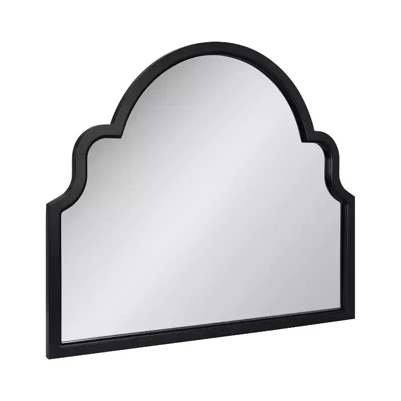 Arch Framed Wall Mirror with Scalloped Wood Frame
