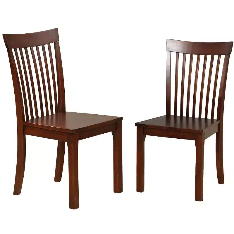 Kings Brand Furniture - Kurmer Solid Wood Dining Room Side Chairs, Set of 2, Cappuccino