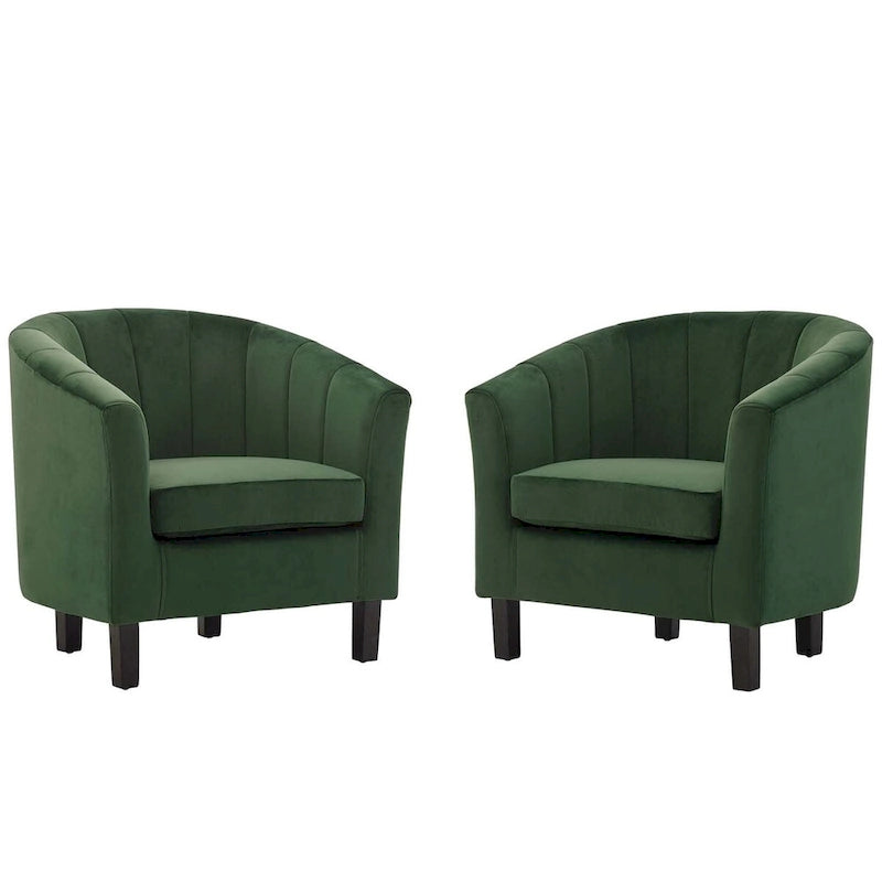 Channel Tufted Velvet Armchair