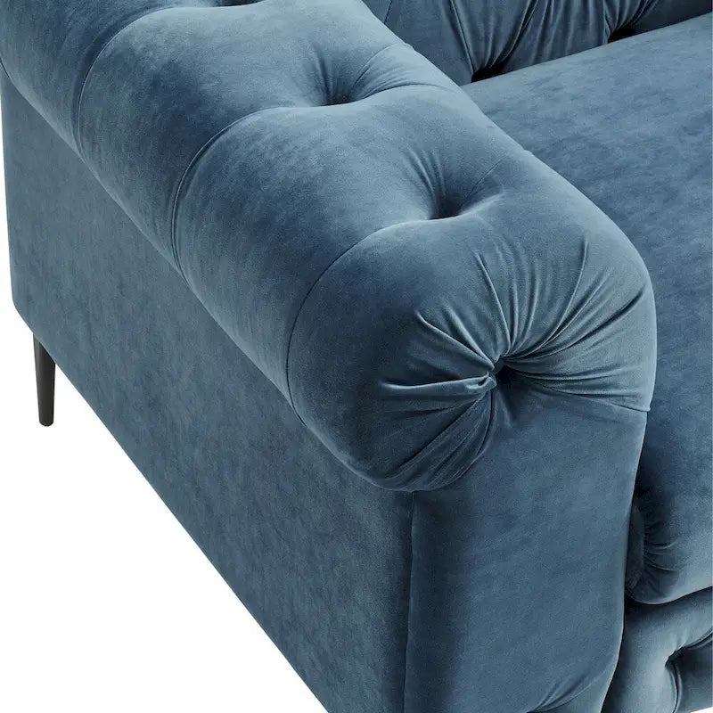 Tufted Velvet Chesterfield Loveseat Sofa