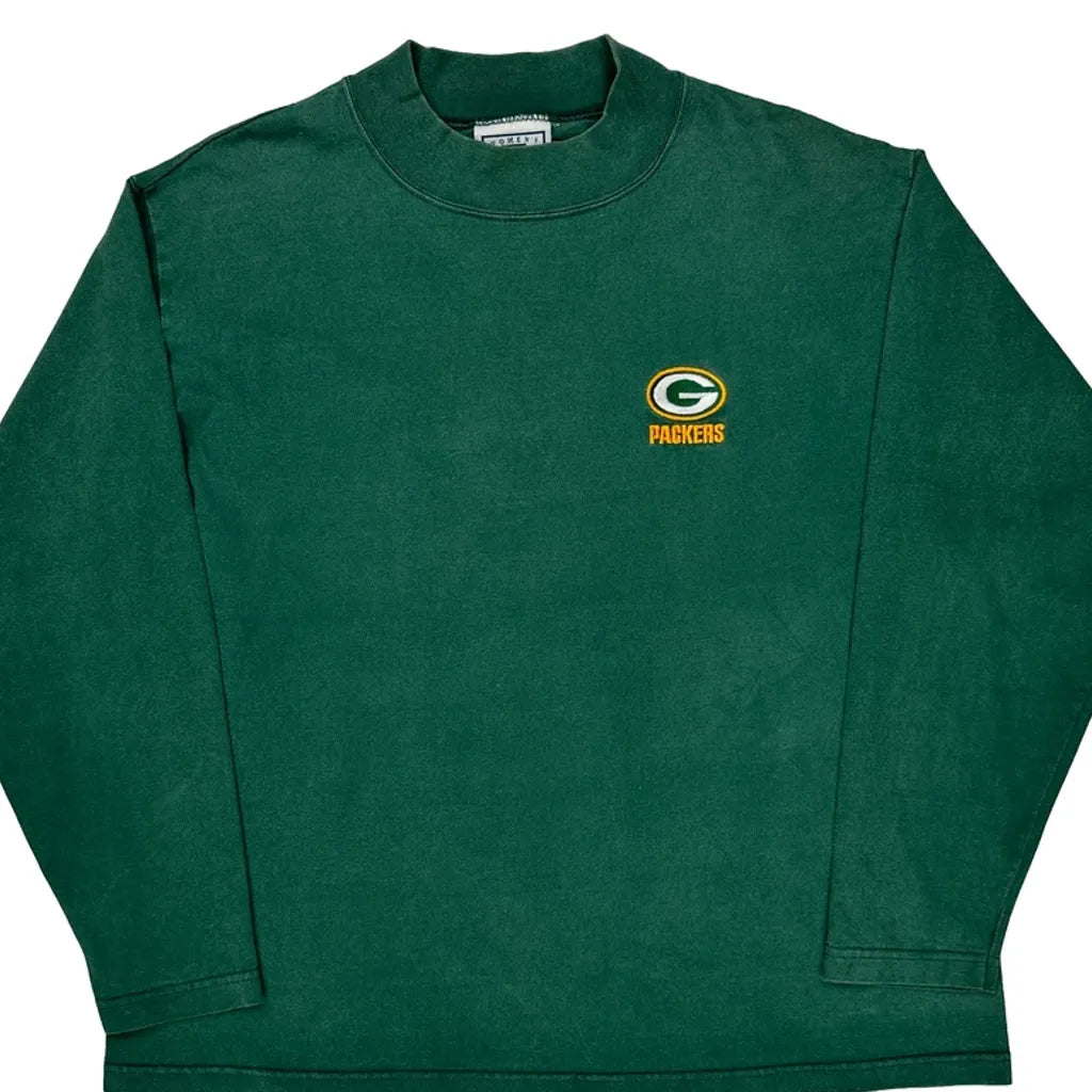 Green Bay Packers Long Sleeve T-Shirt Women's XL Green Cotton
